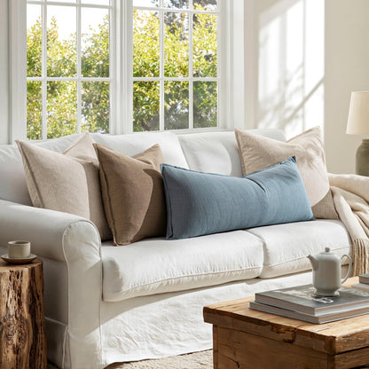 MIULEE Decorative Long Lumbar Throw Pillow Cover for Bed 14x36 Natural Beige Boho Farmhouse Neutral Couch Pillowcase Pack of 1 Accent Modern Sofa Cushion Livingroom Home Decor (Covers Only)