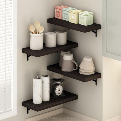 Furinno Rossi 5-Tier Wall Mount Floating Radial Corner Shelf, White