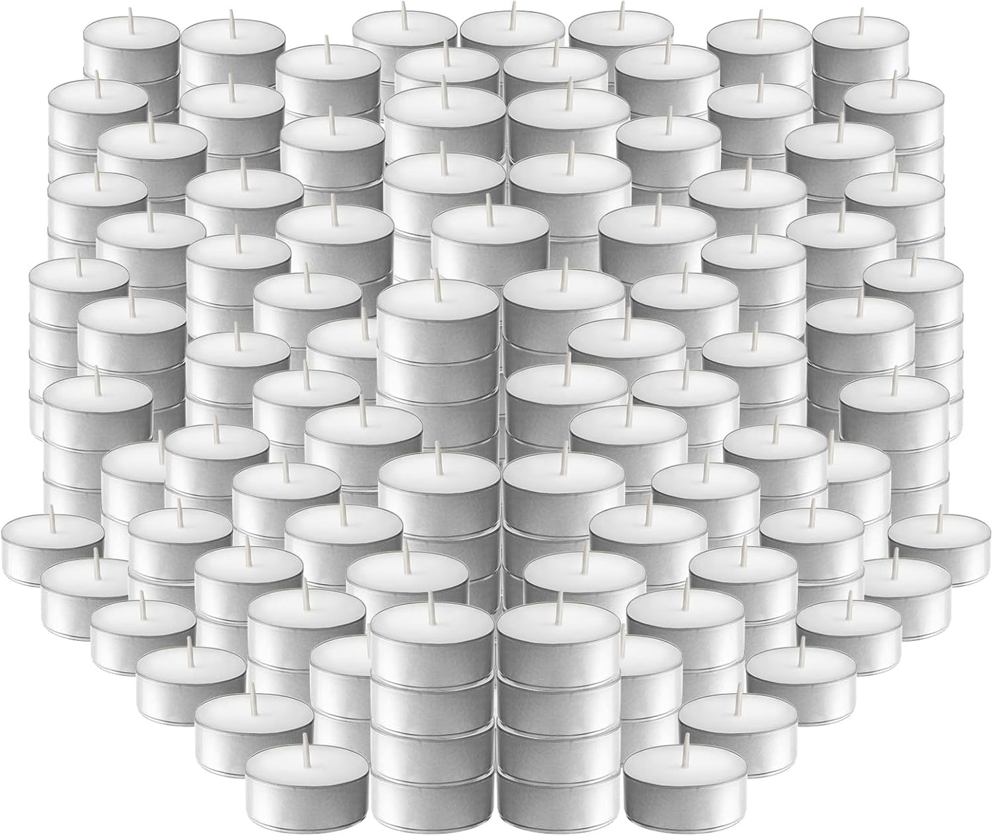 L'ner Tea Light Candles – Set of 100 Unscented Tea Lights – Burns Aprx. 4 Hours – Party & Ambience Candles – Restaurant Decorations