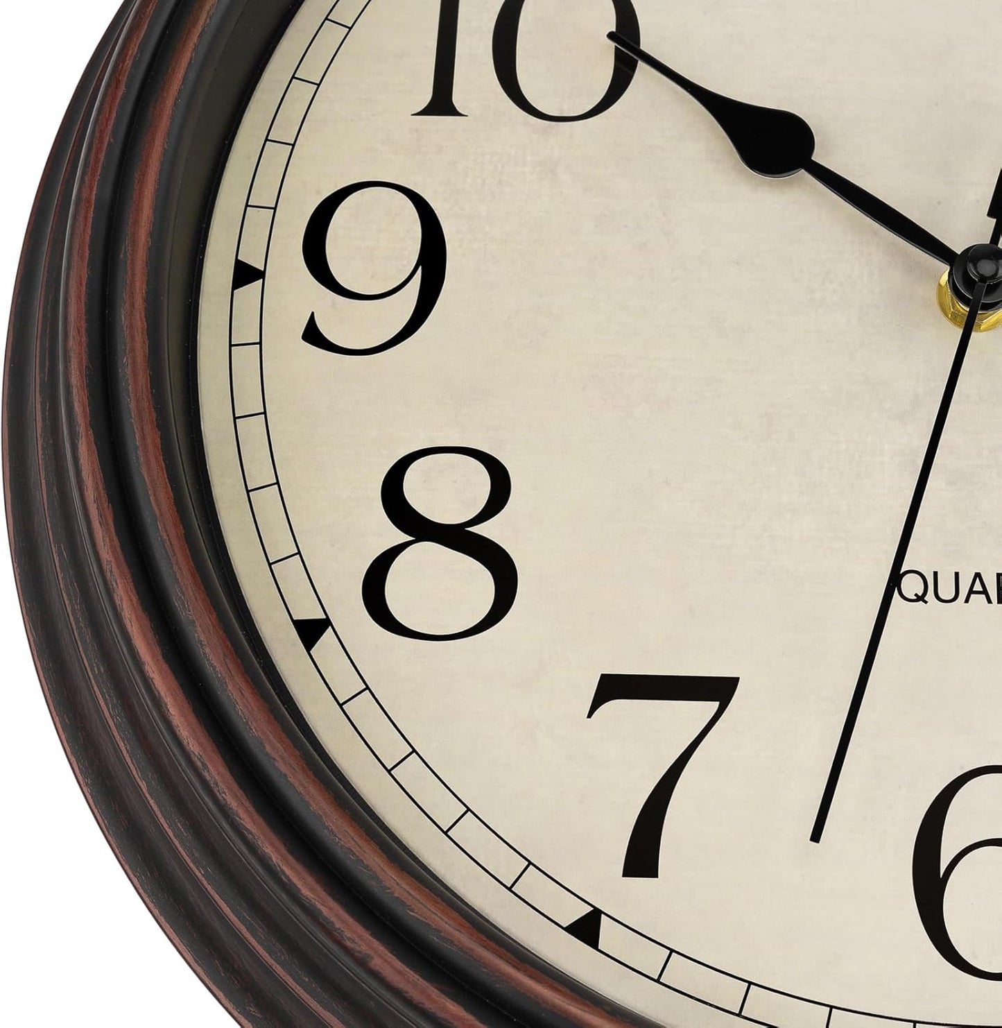 Foxtop Retro Silent Non-Ticking Round Classic Clock Quartz Decorative Battery Operated Wall Clock for Living Room Kitchen Home Office 12 Inch (Bronze)