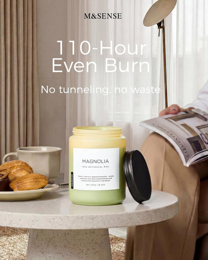 M&SENSE Eucalyptus & Mint Scented Jar Candle, Large 19.4oz Natural Soy Wax, 110-Hour Long Lasting Non-Toxic Clean Burning, Fresh Smelling Home Aromatherapy for Spa Stress Relief, Gifts for Men Women