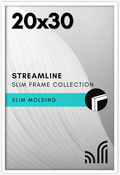 Americanflat 24x36 Poster Frame with Polished Plexiglass - Streamline Collection - Thin Border Picture Frame for Wall Display - Hanging Hardware Included - Black - Colors A
