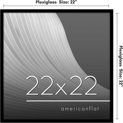 Americanflat 24x36 Poster Frame with Polished Plexiglass - Streamline Collection - Thin Border Picture Frame for Wall Display - Hanging Hardware Included - Black - Colors C