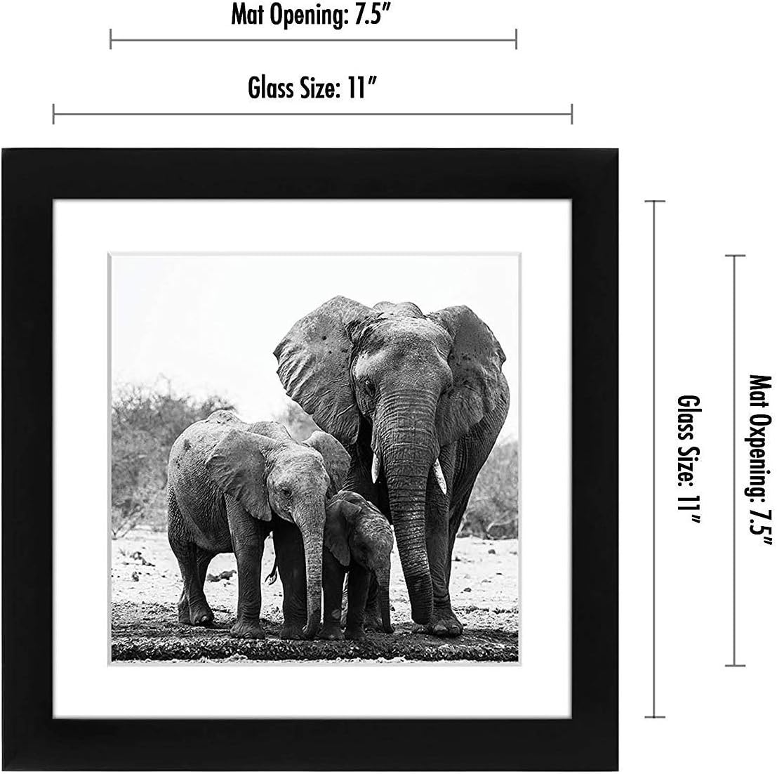 Americanflat 8x10 Picture Frame with Shatter-Resistant Glass - Use as 5x7 Frame with Mat or Display 8x10 Photo Without Mat - Signature Collection - Picture Frames for Tabletop and Wall Display - Black