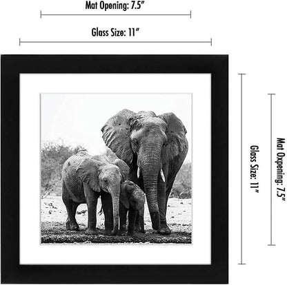 Americanflat 8x10 Picture Frame with Shatter-Resistant Glass - Use as 5x7 Frame with Mat or Display 8x10 Photo Without Mat - Signature Collection - Picture Frames for Tabletop and Wall Display - Black