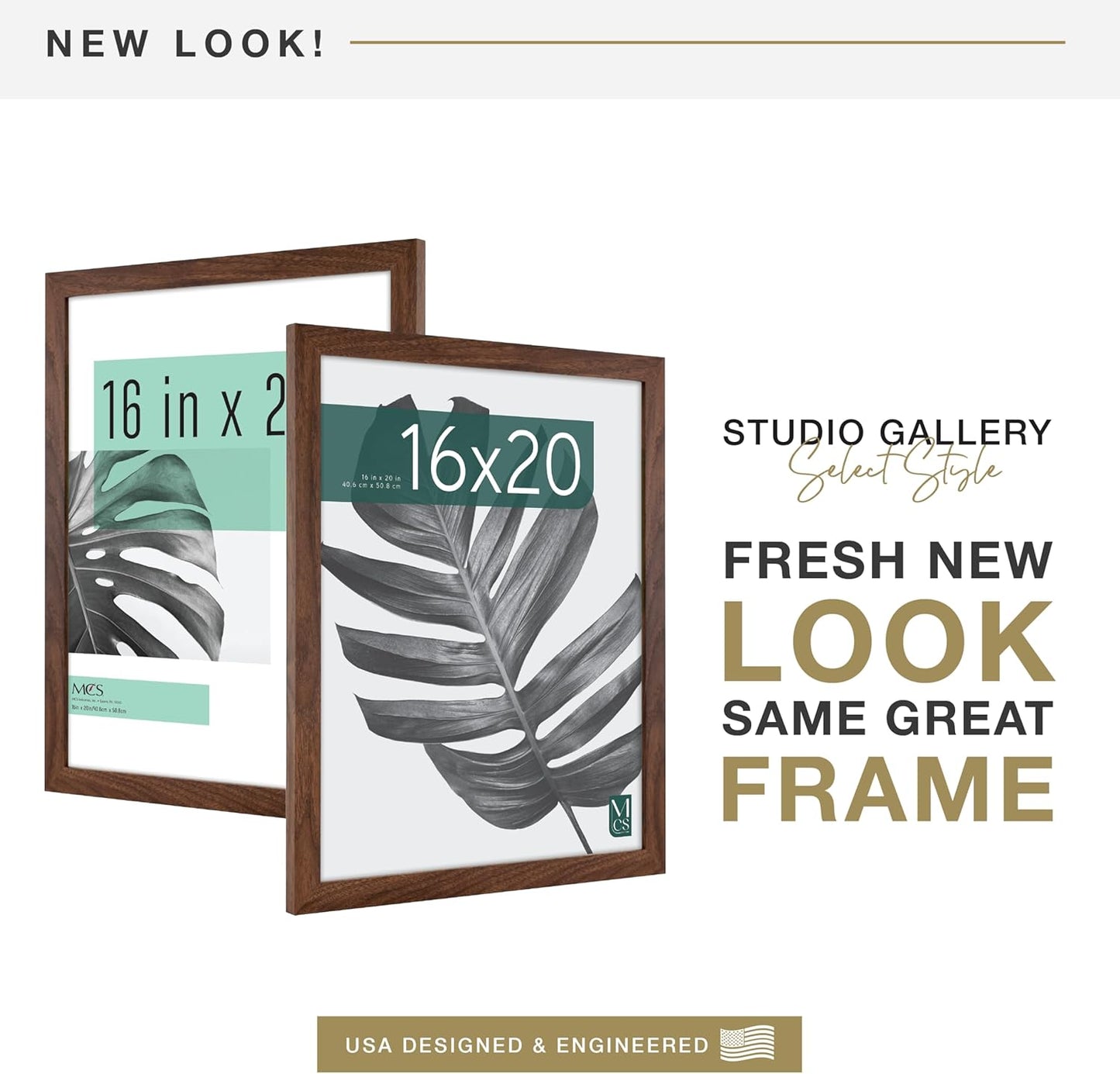 MCS Studio Gallery 16x24 Poster Frame Black Woodgrain Engineered Wood, Vertical & Horizontal Wall Hanging Large Picture Frame for Photos, Posters & Art Prints (1-Pack)