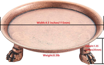 khtumeware 4.5 Inch 100% Solid Brass Clawfoot Candle Dish - Antique Pedestal Dish - Candle Holder - Jewelry Holder - Perfect for Wax Candles, Rings, and Trinkets