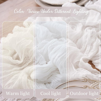2pcs Cheesecloth Table Runner 120 Inches Pink Boho Gauze Cheese Cloth Runner 10FT Rustic Sheer Fall Table Runners for Thanksgiving Baby Shower Party Holiday Wedding Decoration