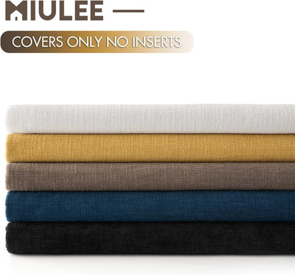 MIULEE Olive Green Couch Pillow Covers 18x18 Inch, Set of 2 Soft Chenille Decorative Square Throw Pillow Covers Farmhouse for Sofa Living Room Bed
