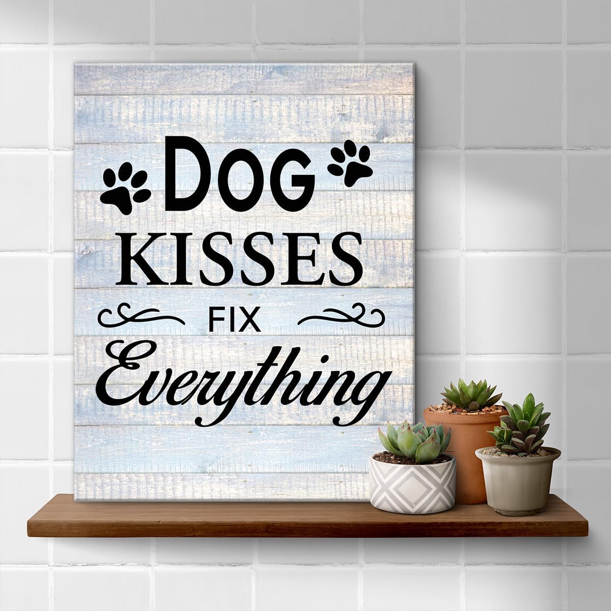 Inspirational Farmhouse Canvas Print Wall Art Decor One Small Positive Thought in the Morning Can Change Your Whole Day Sign Painting Plaque Rustic Home Decoration (8 X 8 Inches, Framed)