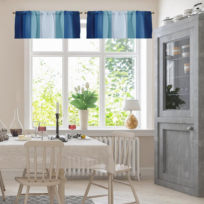 Emvency 2 Pack Dark Grey Valances Window Treatments, Gray Striped Abstract Blackout Drapes Adjustable Curtain for Windows Living Room Kitchen Over Sink, 52x18 Inch Rod Pocket Valances
