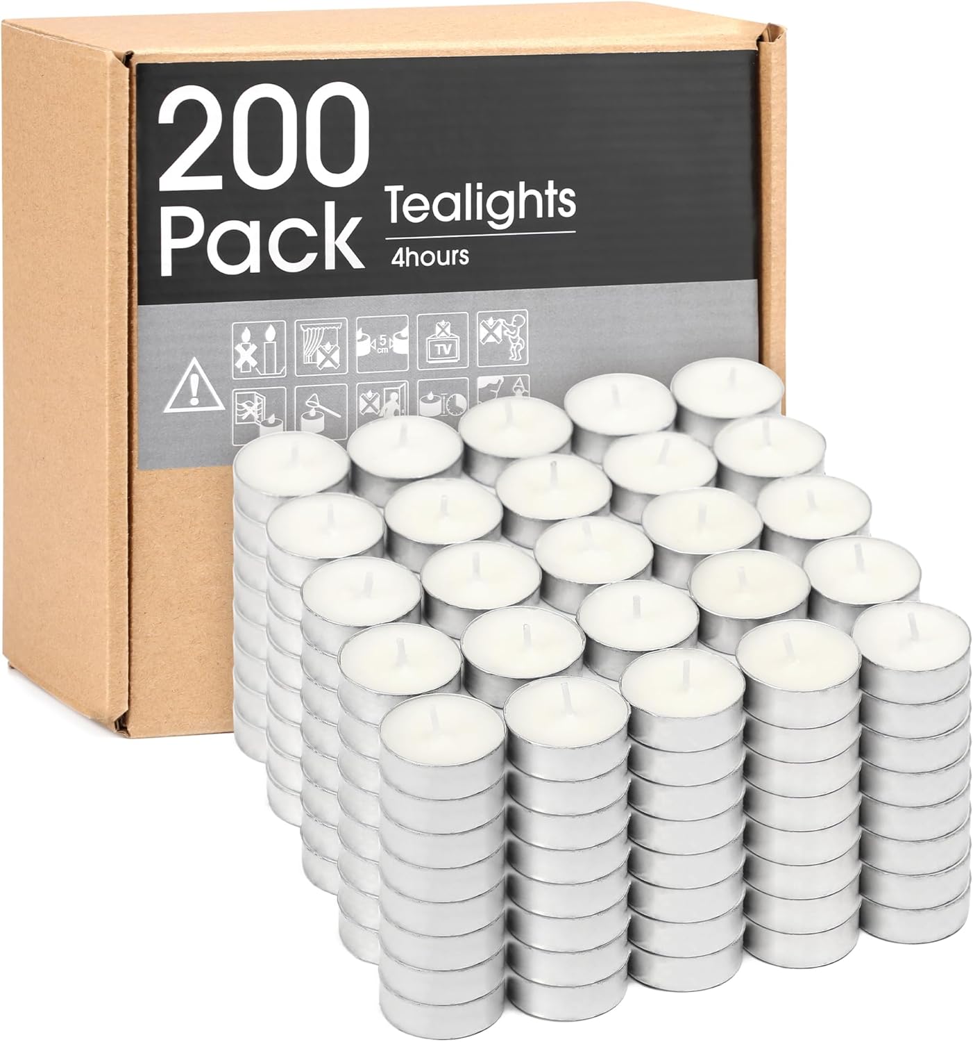 Unscented Tealight Candles - 100 Pack 4 Hours Smokeless White Small Tea Candles for Weddings,Warmer Home Decor for Home