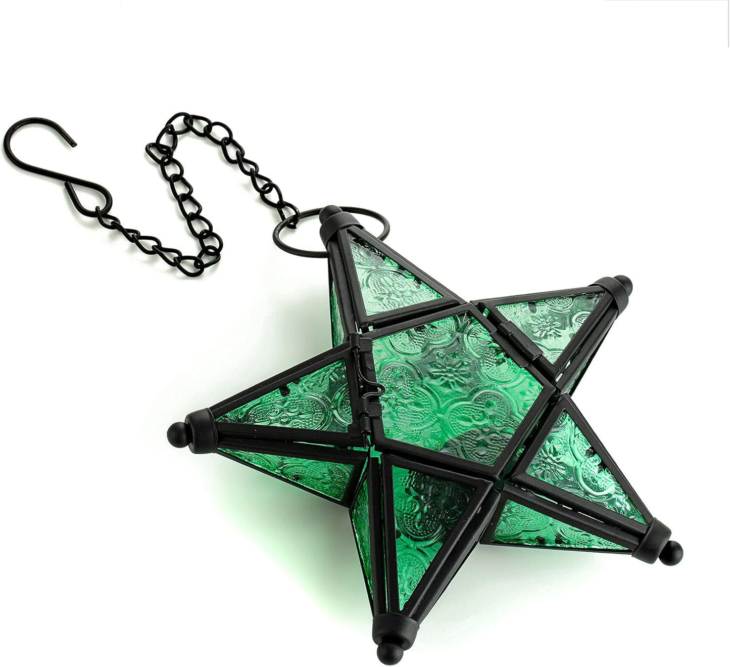 Star Hanging Decor Decorative Lantern Candle Holder Morrocan Decorations for Home Outdoor Wedding Centerpieces Party Farmhouse - Green