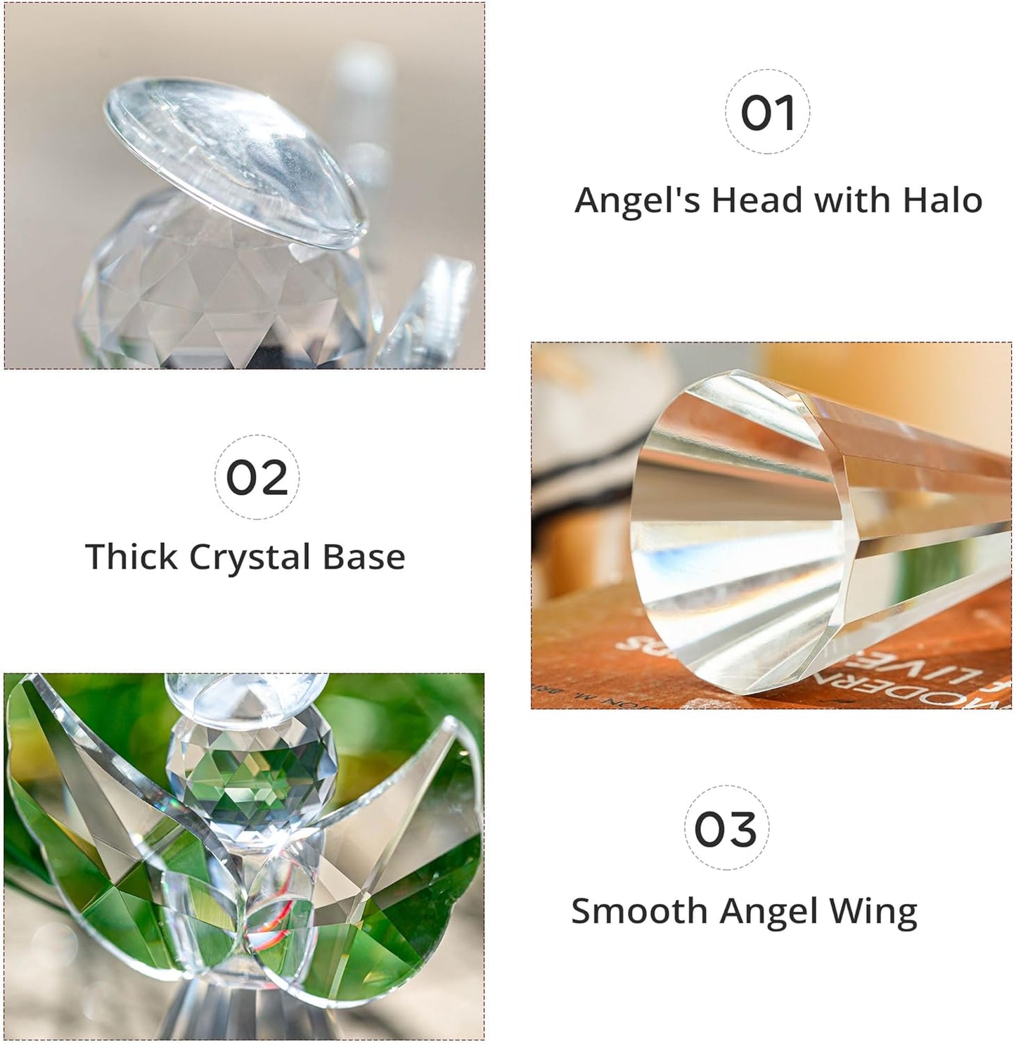 HDCRYSTALGIFTS 3.3'' Crystal Bird Figurine Collectible Art Glass Animal Figurines Table Home Decor Paperweight Valentine’s Day for Women