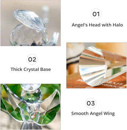 HDCRYSTALGIFTS 3.3'' Crystal Bird Figurine Collectible Art Glass Animal Figurines Table Home Decor Paperweight Valentine’s Day for Women