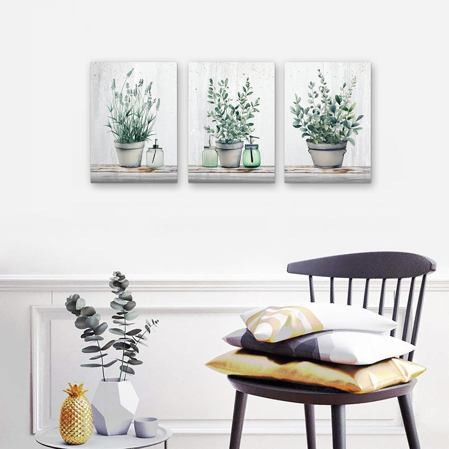 MHARTK66 Wall Art for Living Room Modern Wall Decor for Bedroom Office Decor Abstract Mountain Forest Landscapes Ink Painting 3 Piece Framed Canvas Art Prints Ready to Hang Wall Pictures Home Decor