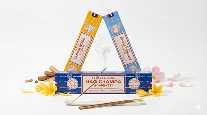 Satya Sai Baba Nag Champa Agarbatti, 250gms Hand Rolled Fine Quality Incense Sticks for Purification, Relaxation, Positivity, Yoga, Meditation