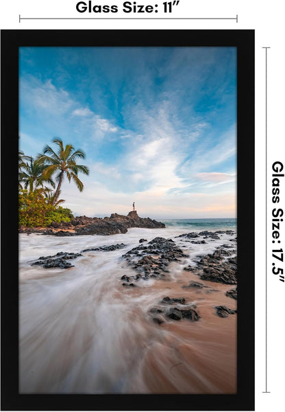 Americanflat 12x18 Poster Frame with Shatter-Resistant Glass - Signature Collection - Gallery-Style Frames Made of Engineered Wood - Photo Frame for Wall Display - Black - Colors B