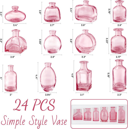 Bud Vases Set of 12, Clear Glass Bud Vase in Bulk, Small Vases for Centerpiece Mini Modern Flower Vase Transparent, Wedding Party Table Home Decor