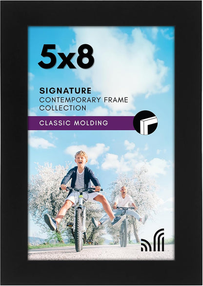 Americanflat 12x18 Poster Frame with Shatter-Resistant Glass - Signature Collection - Gallery-Style Frames Made of Engineered Wood - Photo Frame for Wall Display - Black - Colors A
