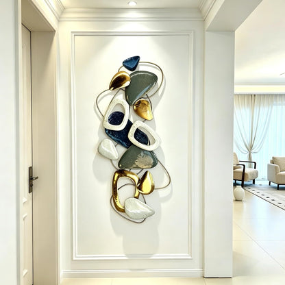 Roivikis Large Metal Wall Art Decor, 3D Abstract Lotus Leaves Wall Handcrafted Modern Decoration for Indoor Outdoor for Living Room, Bedroom, Entryway 52" x 24"