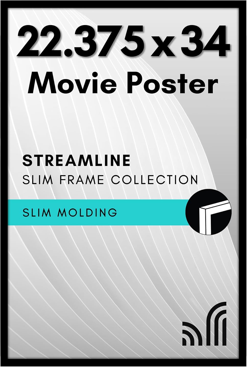 Americanflat 24x36 Poster Frame with Polished Plexiglass - Streamline Collection - Thin Border Picture Frame for Wall Display - Hanging Hardware Included - Black - Colors D