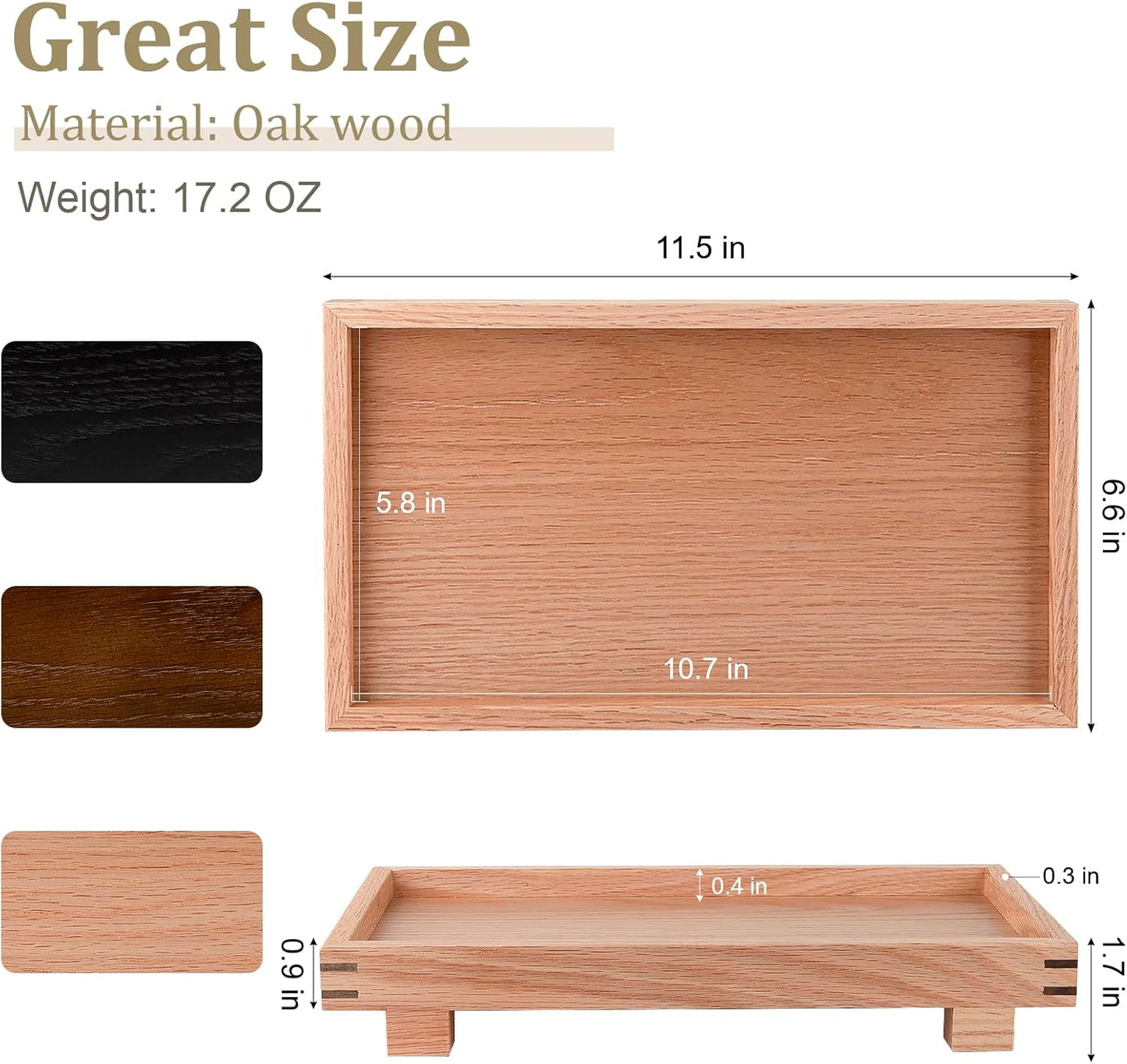 Decorative Tray Small Pedestal Stand Farmhouse Bathroom Decor Wooden Riser Display Stand for Vanity, Kitchen Countertop, Sink, 9.4 * 4.7 White