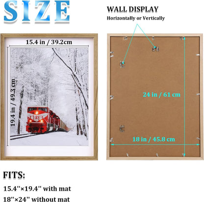 Egofine 12x16 Picture Frame Black, Covered by Plexiglass Made of Solid Wood, Display Pictures 9x12 and 11x14 with Mat or 12x16 Without Mat, for Wall Mounting Photo Frame - Colors A