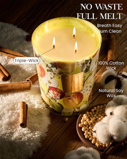 M&SENSE Jasmine Candles Highly Scented 3 Wick 35oz 150 Hours Burn Extra Large Jar Candles for Women, Natural Soy Wax Aromatherapy Candle for Stress Relief, Meditation, Yoga, Spa - Colors B