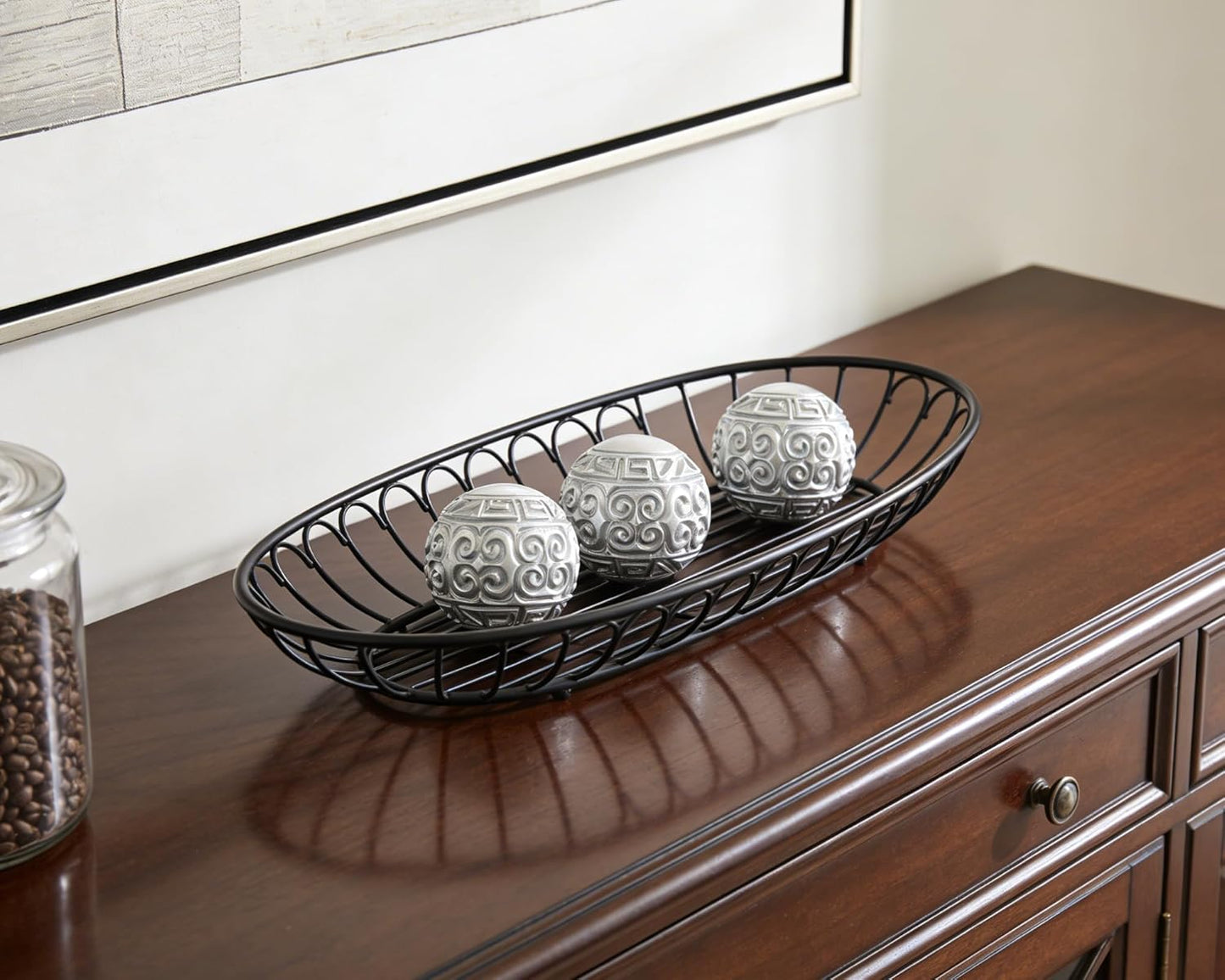 3 Pack Gold Decorative Ball for Centerpiece Bowls, 3 inch Orbs Spheres for Home Living Room Coffee Table Centerpieces Shelf Decoration