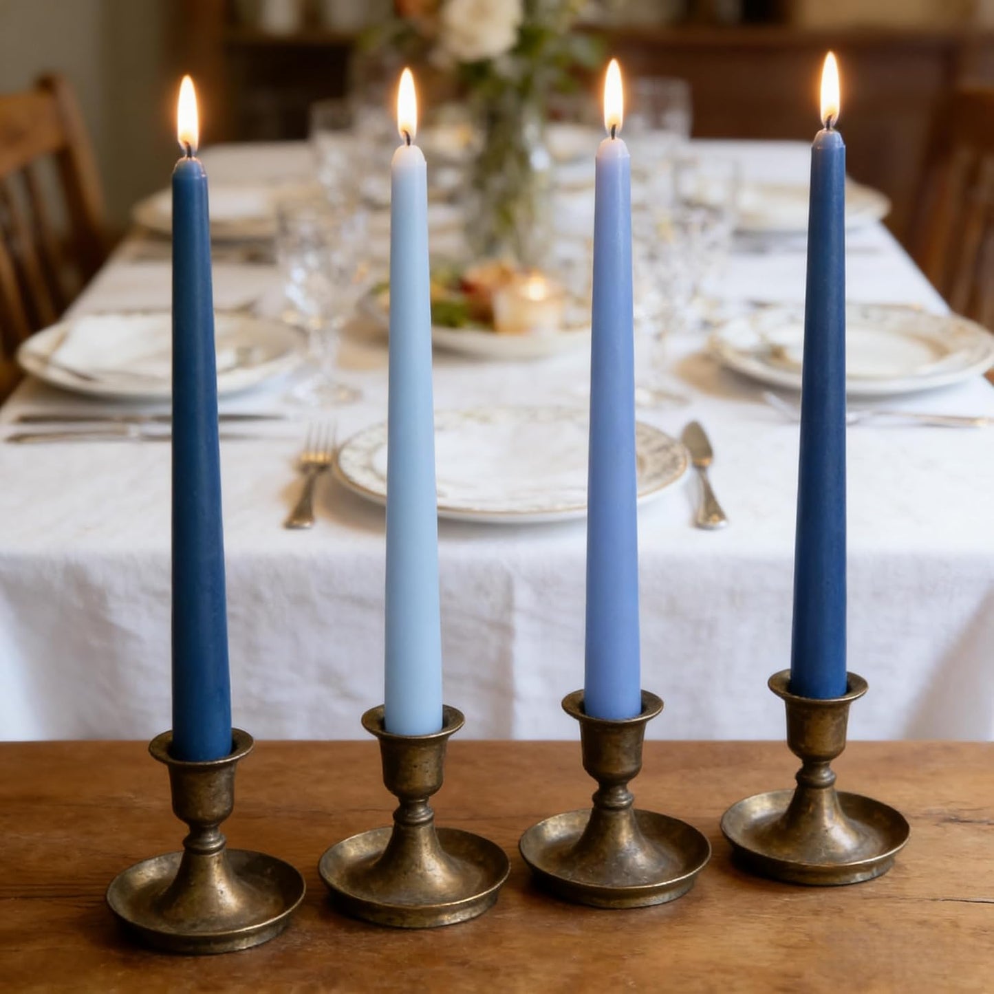 12-Pack Earth Tone Taper Candles, 10 Inch Unscented Dripless Candlesticks, Long-Lasting Burn Time of 7-8 Hours, Perfect for Fall Harvest Halloween Thanksgiving Dinners Parties and Home Décor