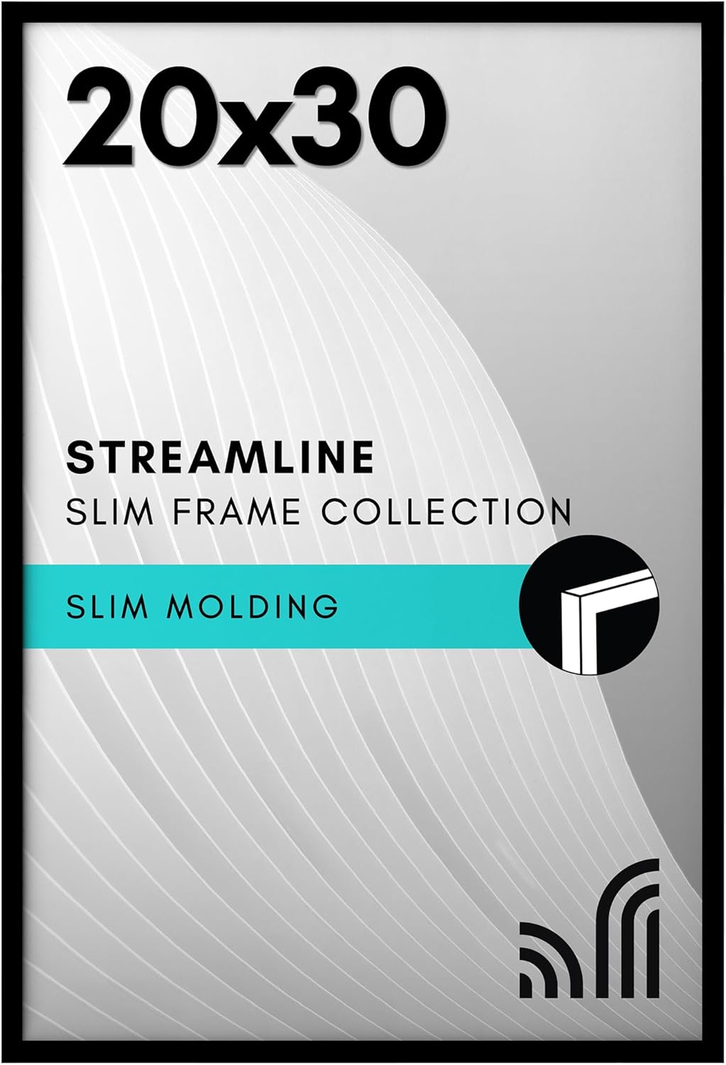 Americanflat 24x36 Poster Frame with Polished Plexiglass - Streamline Collection - Thin Border Picture Frame for Wall Display - Hanging Hardware Included - Black - Colors A