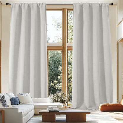 Simplebrand Ava Sage Green Blackout Curtains for Bedroom 63 Inch Length 2 Panels Set, Solid Thermal Insulated Energy Saving Rod Pocket Window Treatment Curtains Blackout Drapes, W40 x L63 Inch, Sage - Colors A