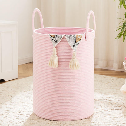 Artfeel Laundry Basket,Woven Cotton Rope Laundry Hamper,60L for Decor Storage of Dirty Clothes,Toys and Blankets in Bathroom,Baby Room and Living Room