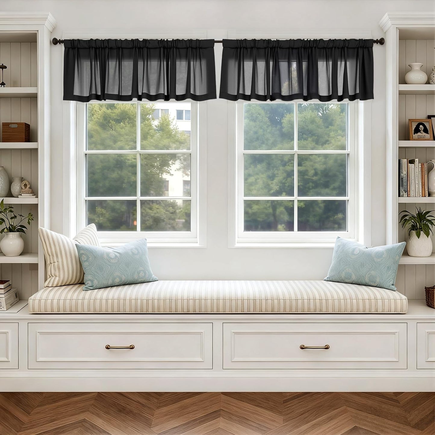 MIULEE White Sheer Curtains 84 Inches Long, 4 Panels Set, Light Filtering Rod Pocket Voile Drapes for Living Room and Bedroom, Airy Soft Fabric Window Treatments, 42 x 84 Inches