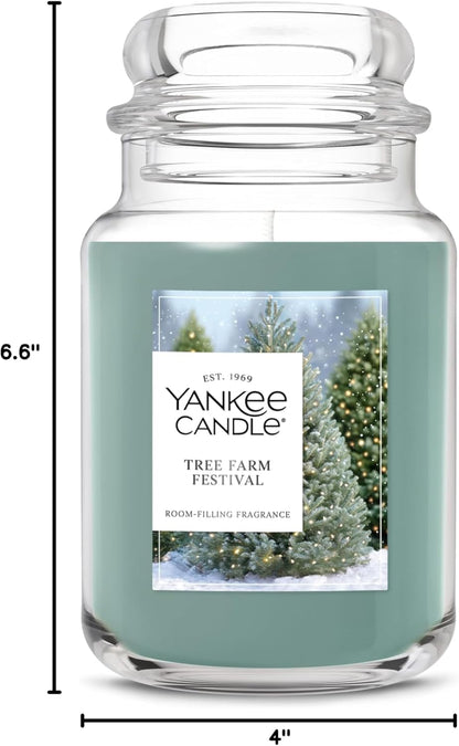 Yankee Candle Balsam & Cedar, Scented Candle, 22oz Large Jar with up to 150 Hour Burn Time, Giftable