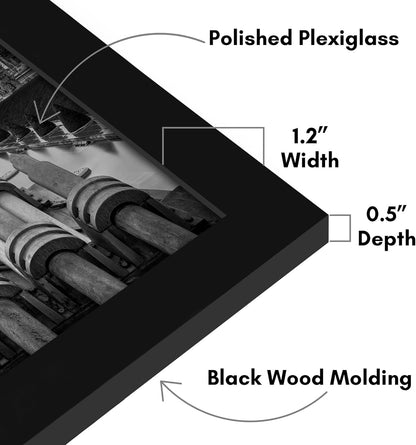 Americanflat 16x20 Picture Frame with Polished Plexiglass - Black Picture Frame - Wide Photo Frames Made of Engineered Wood for Vertical or Horizontal Wall Display - Epic Collection - Black - Colors B