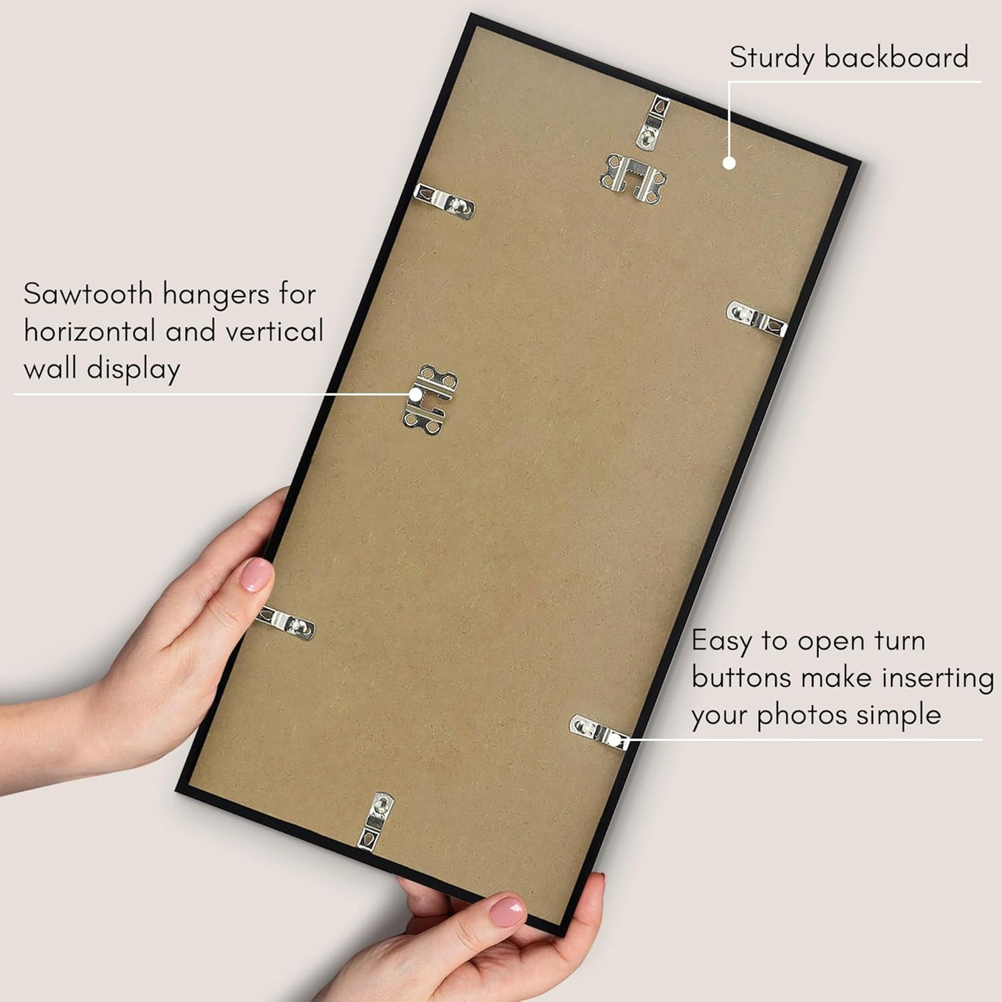 Americanflat 24x36 Poster Frame with Polished Plexiglass - Streamline Collection - Thin Border Picture Frame for Wall Display - Hanging Hardware Included - Black - Colors A