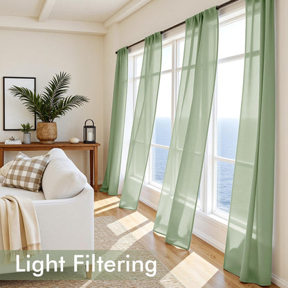 MIULEE White Sheer Curtains 84 Inches Long, 4 Panels Set, Light Filtering Rod Pocket Voile Drapes for Living Room and Bedroom, Airy Soft Fabric Window Treatments, 42 x 84 Inches