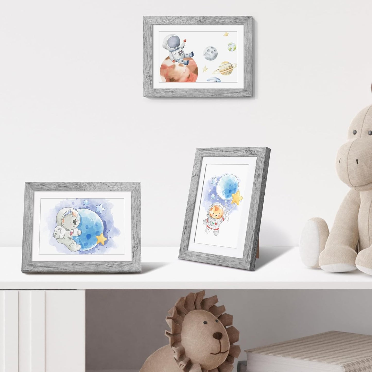 upsimples 8x10 Picture Frame, Display Pictures 5x7 with Mat or 8x10 Without Mat, Wall Hanging Photo Frame, Black, 1 Pack - Colors A