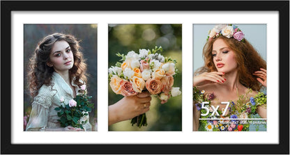 DUENPY 14x26 Collage Picture Frame 4x6 Collage Picture Frame Displays Twelve 4x6 inch Photos Available Horizontal Wall Mounting Display and Vertical Black - Colors B
