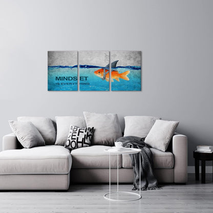 KAWAHONE Canvas Painting Wall Art, Grind Hustle Execution Motivational Wall Art Decoration Posters Prints for Living Room Bedroom, Office Decor, Gallery-Wrapped Canvas Art Set Framed Ready to Hang