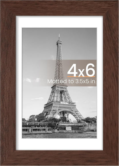 upsimples 8x10 Picture Frame, Display Pictures 5x7 with Mat or 8x10 Without Mat, Wall Hanging Photo Frame, Black, 1 Pack - Colors A