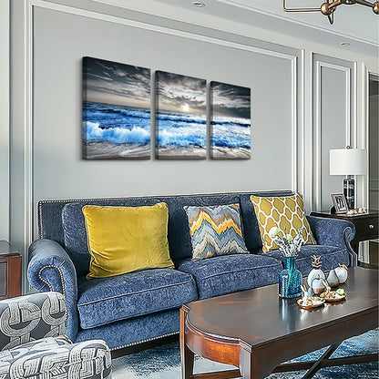 MHARTK66 Wall Art for Living Room Modern Wall Decor for Bedroom Office Decor Abstract Mountain Forest Landscapes Ink Painting 3 Piece Framed Canvas Art Prints Ready to Hang Wall Pictures Home Decor