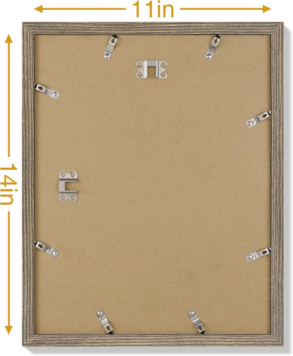 Vittanly 8x10 Picture Frames Set of 9, Shatter Resistant Plexiglass, Display 5x7 Pictures with Mat or 8x10 without Mat, Photo Frames for Wall or Tabletop, Engineered Wood, Black - Colors B