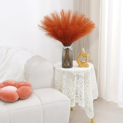 Pampas Grass Decor 30 Pcs 21.7 Inch Faux Brown Pampas Grass Bulk Artificial Dried Flowers Small Vase Filler Pompas Grass.