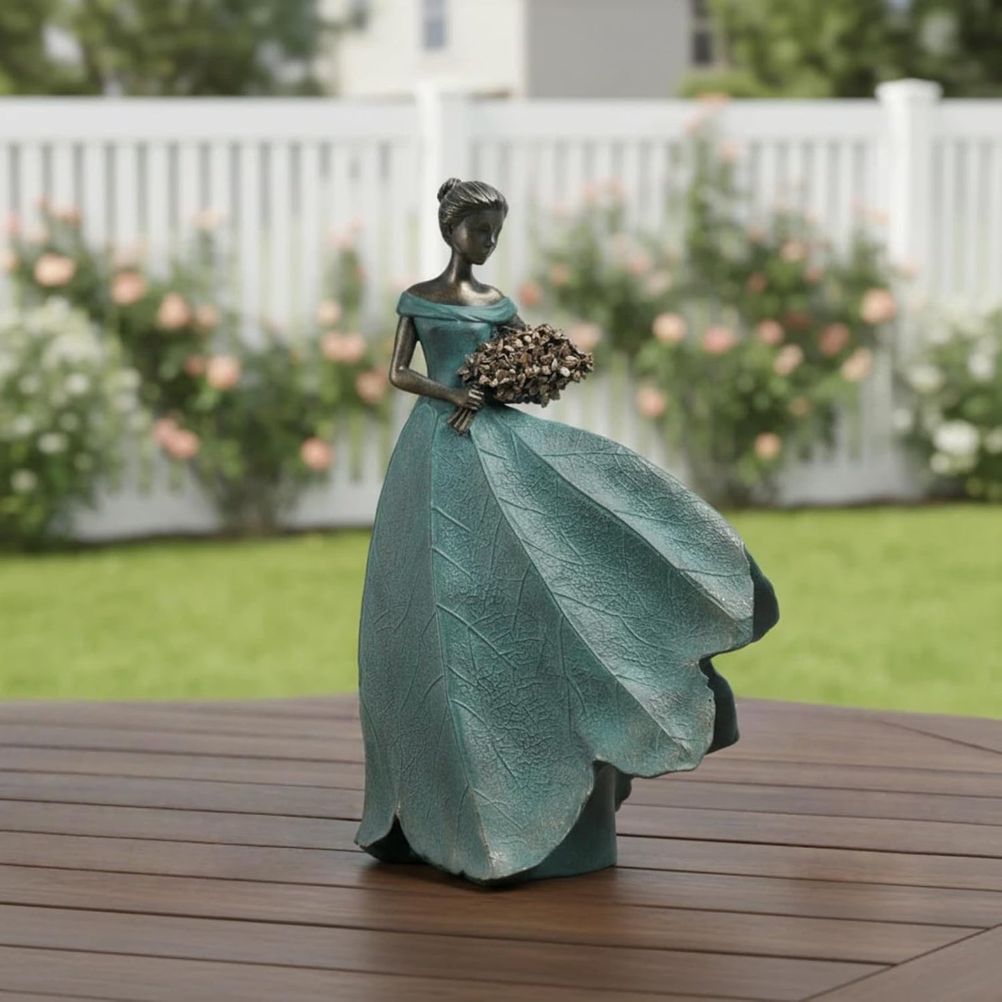 Guichifun Fairy Statue Collection Home Decoration - Leaf Angel Girls Resin Modern Table Decor for Living Room Office Sculpture Decor for Women Indoor Rustic Figurines Gift 5 x 3 x 7.5 Inch