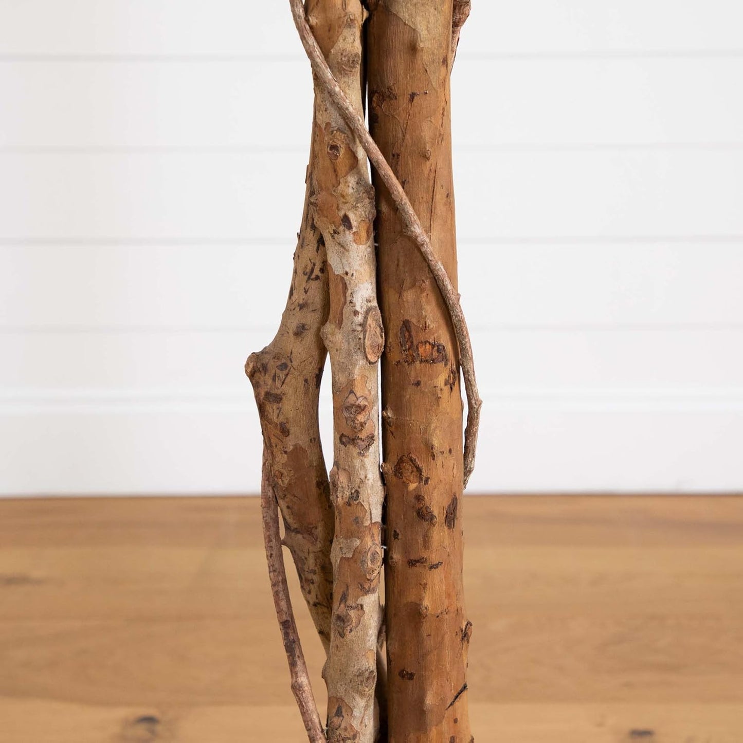 Nearly Natural 4ft Triple Trunk Ficus Silk Tree with Natural Wood Trunks and Dense Foliage, Mid-Size Faux Floor Plant for Home and Office