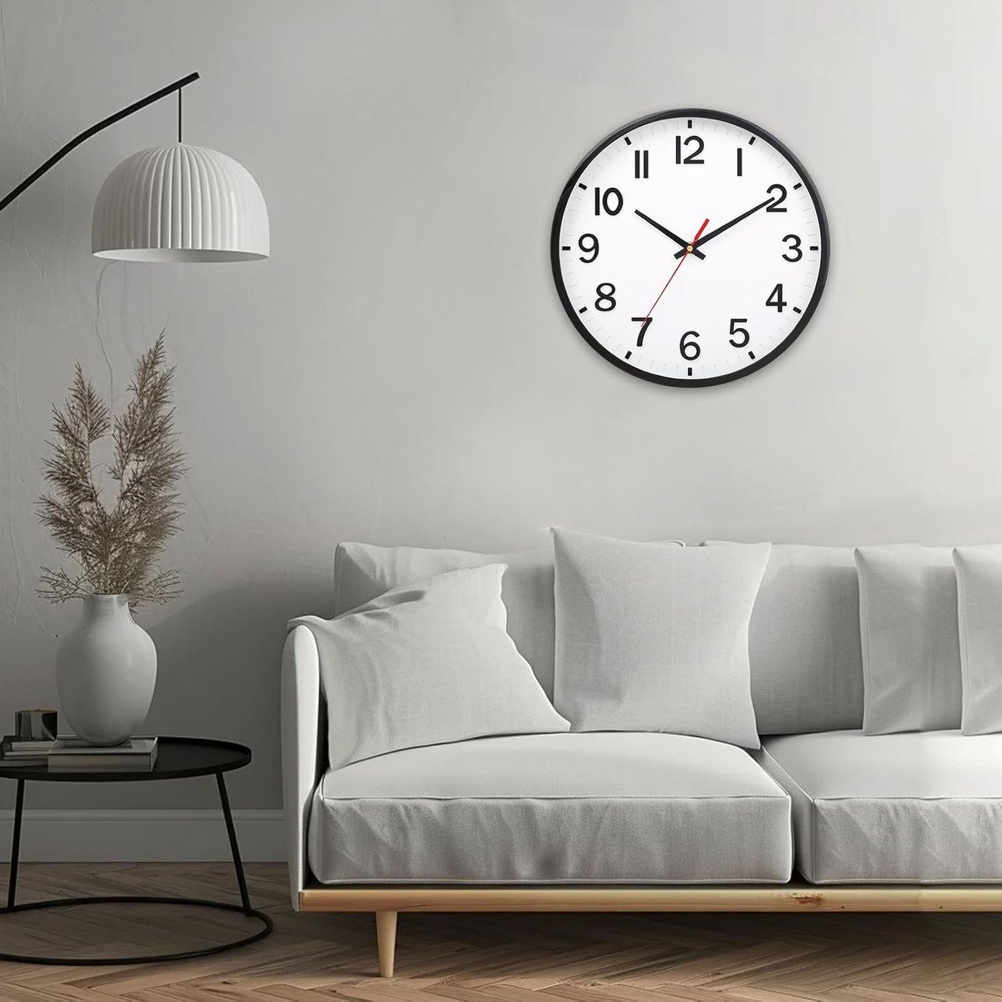 Wall Clocks Battery Operated 8 inch Modern Wall Clock,Silent Non Ticking Wall Clock for Living Room Bedroom Kitchen Office Classroom Decor (Green White)