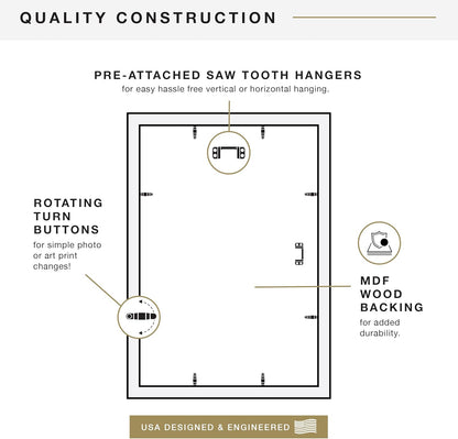 MCS Studio Gallery 16x24 Poster Frame Black Woodgrain Engineered Wood, Vertical & Horizontal Wall Hanging Large Picture Frame for Photos, Posters & Art Prints (1-Pack)